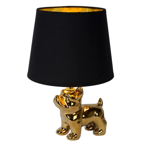 Настольная лампа Extravaganza Sir Winston 13533/81/10 Lucide чёрная 1 лампа, основание золотое металл керамика в стиле винтаж современный  фото 3